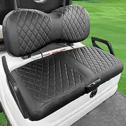 LEAPGOMAX Golf Cart Seat Covers Compatible with Yamaha Drive G29 2007-2016 and 2017+ Drive 2 Carts, Made Thick Premium Marine Leather Custom Diamond Stripe Soft Comfortable/Anti-Scratch/Anti-Fading