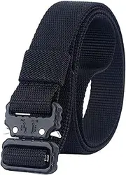 [QAZSE] 1 Inch Nylon Tactical Belt Quick Release Metal Buckle Heavy Duty Military Sports Skinny Webbing Work Belts for Men