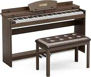 [UMOMO] U-710 88 Key Digital Piano Keyboard with Piano Bench, Full Size Electric Piano with Piano Stand, Headphone Jack, 3 Pedal, Electronic Piano for Beginner, Adults, Brown