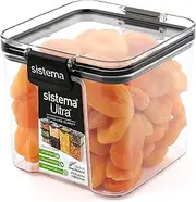 Sistema J7S91 Ultra Square Food Container, 700ml, Black and Stone