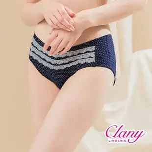 Clany可蘭霓 氣質點點蕾絲M-XL內褲 神秘黑 5395-63(清倉品恕不退換貨)