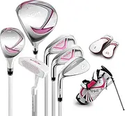 PGM Junior Golf Club, NSR Golf Clubs Complete Set Left Handed for Children Kids, 6 Pieces Youth Golf Clubs with Stand Bag and 2 Headcovers for Boys & Girls