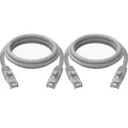2x Cruxtec CAT6 10GbE Home/Office Networking Compact Ethernet Cable 10m Grey