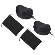 Snow Goggle Bag & Case, 2 Pack EVA Glass Case with 2 Microfiber Ski Goggle Pouch