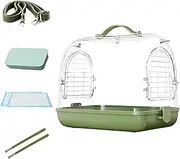 Bird Carrier - Budgiie Travel Box, Breathable Bird Transport Bag | Removable Portable Transparent Pet Carrier Backpack, Cockatiel Travel Accessories for Conures Parakeet Lovebirds, 10.83x8.66x9.45 in