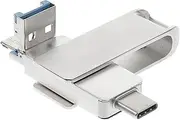 LIFKICH Metal Alloy Type C USB Flash Drive Rotating Design for Fast Data Transfer Compatible with Laptops and Devices with Type C Ports Silver