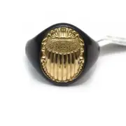 New DAVID YURMAN Men's 20.5mm PETRVS Scarab Ring 18K Gold Black Titanium 11.5