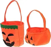 Parliky 4Pcs Halloween Candy Pouches Creative Pumpkin Design Snack Bags for Treats and Cookies Non Woven Storage for Halloween and Sweets Fun Festive Packaging