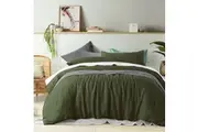 Vintage Design Homewares 100% Linen Olive Quilt Cover Set