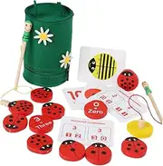 Toyvian 1 Set Ladybug Counting for Montessori Math Study Game Cognitive Learning Addition and Subtraction Plaything Enhances Fine Motor Skills Safe and Smooth Edges