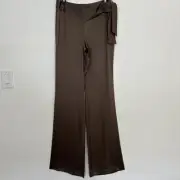 Escada Women's Silk Satin Pull On Wide Leg Pants Color Beige Size 36 NWT ($1119)