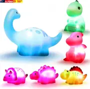 Dinosaur Bath Toys ,6 Packs Light-Up Floating Bathtub Shower Toys Set Pool Water