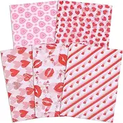 Valentine's Day Tissue Paper, 50 Sheets Assorted Red Love Heart Designs, Gift Wrap Tissue Paper for Crafts, Weddings, and DIY Decorations, 19.7x27.6 Inch