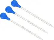 uxcell Graduated Dropper Pipettes Kit, 3pcs 2ml Borosilicate Glass Pipette with Rubber Cap for Transfer Liquid for Lab, Chemistry, Clear