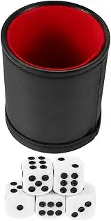 BCOATH Dice Cup Set Dice Board Games Accessory Quiet Shaker Cup Leather Lining for Family Party Games