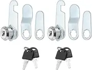 uxcell 5/8" Cam Lock with Keys, 2 Pack Zinc Alloy Keyed Different Cabinet Cam Lock Set RV Storage Lock for File Drawer Mailbox Toolbox, Silver Tone