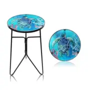 Patio Side Table Outdoor Accent Table Bistro Coffee Table Plant End Table