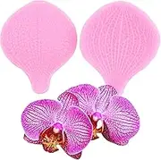 XMOLDNMS Gumpaste Flower Silicone Veining Mould Orchid Flower Petals Silicone Moulds Orchid Veined Fondant Mould Orchid Flower Mould for Cake Decorating Cupcake Topper Chocolate Gum Paste Candy