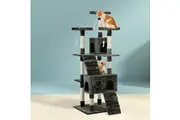 i.Pet Cat Tree 180cm Tower Scratching Post Scratcher Wood Condo House Toys Grey
