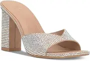 [CufflinksInc] INC Womens Belle Sequined Slip-On Heels Beige 8 Medium (B,M)
