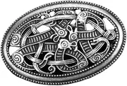[Generic] Vintage Viking Brooch, Round Medieval Nordic Scarf Lapel Pin, Sweater Badge Buckle Decor, Cloak Pins for Coat, Shawl Collar, Scarf, Style 8, 35mm