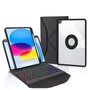 Bluetooth Keyboard Leather Tablet Case With Pen Slot And Backlight