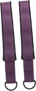 2 Pack Yoga Pilates Resistance Band Set Stretch Straps for Exercise Fitness Equipment Black Ring Purple Polyester Cotton Professional Stretch Belt