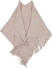 [OFFSCH] knitted shawl pullover sweater knitted sweater warm shawl women poncho women shawl poncho cape shawl warm poncho large poncho wrap poncho cape wrap winter cloak coat Miss yarn