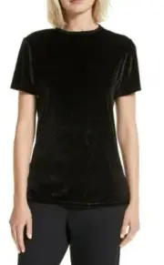 Ted Baker - HILBY - Velvet Tee Shirt - Black - Size 2 =US 6 -NWT - $109