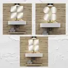 Big Decorative Wall Self Adhesive Back Tile Glass Shaped Mirrors - Set of 4