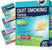 Quit Smoking Patches Step 1 2 3 Stop Smoking Aids Patches, 30 Count Quit Smoking Stickers That Work with 2 Weeks, Anti Smoking Patches 60mg