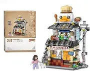 SCTCACR LOZ Mini Street View Building Blocks Chinese Style Food Stall Hong Kong Food Store House Brick for Kids Gifts Home Decor (1291-with Box)