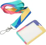 jojofuny Name Badge Holder with Lanyard Lightweight Id Card Holder Sleeve Material Front Window for Easy Viewing for Id Cards Name Tags and Access Cards