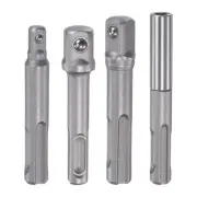 SDS 1/4" Hex Socket Adaptor1/4" 3/8" 1/2" Drill Bit Extension Set Cr-V Steel