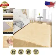 Machine Washable Fluffy Yellow Rug 5'x6.7' - Perfect for Living Room & Bedroom