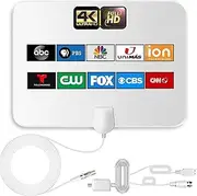 TV Antenna Indoor Digital Antenna Long Range 300 Miles,Portable TV Antenna for Local Channels,Antennas for Smart tv,Support 4K 1080p Smart Television with Amplifier Signal Booster for Free Channels