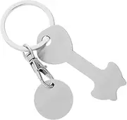 [CALLARON] Stainless Steel Trolley Coin Keychain Durable Shopping Cart Token Keyring Convenient Keychain for Supermarkets Malls Parks Efficient for Coinless Shopping