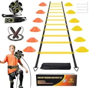 Soccer Agility Training Equipment Set, 12 Rung 20Ft Agility Ladder, 12 Disc Cone