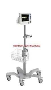 Rolling Roll stand for Spacelabs Qube 91390 monitor (big wheel), NEW