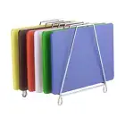 PE Chopping Cutting Board Set 250x400x12mm Colour Coded x 6 HACCP & Rack