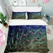 3D Peacock Tail A34 Animal Bed Pillowcases Quilt Duvet Cover Set Queen King Zoe