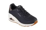 Womens Skechers Uno Wedge - Hi Steps Sneaker Black Shoes