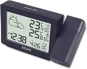 EXPLORE SCIENTIFIC RPW3005 Projection Clock with Weather Radio Controlled Barometer Indoor Outdoor Temperature Display with Sensor Blue