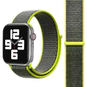 For Apple Watch Series 7,41-mm Case,Nylon Watch Band,Fastener,Green