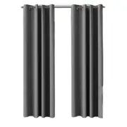 Grey Blackout Curtains Bedroom Window Draperies 2pcs
