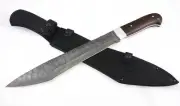 Knife Machete #4 Damascus steel full stone handle wenge