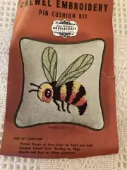 Elsa Williams Crewel Kit Bumble Bee Pin Cushion - cording missing