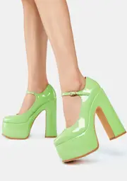 [Lemon Drop by Privileged] Green Tamsin Platform Heels