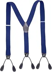 [kowaku] Heavy Duty Button End Suspenders, Tuxedo Adjustable Straps Elastic Suspenders