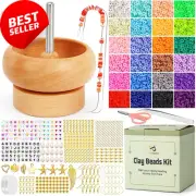 Clay Beads Kit, 4800PCS Beads, Bead Spinner, 632 PCS Accessories Big Eye Needles